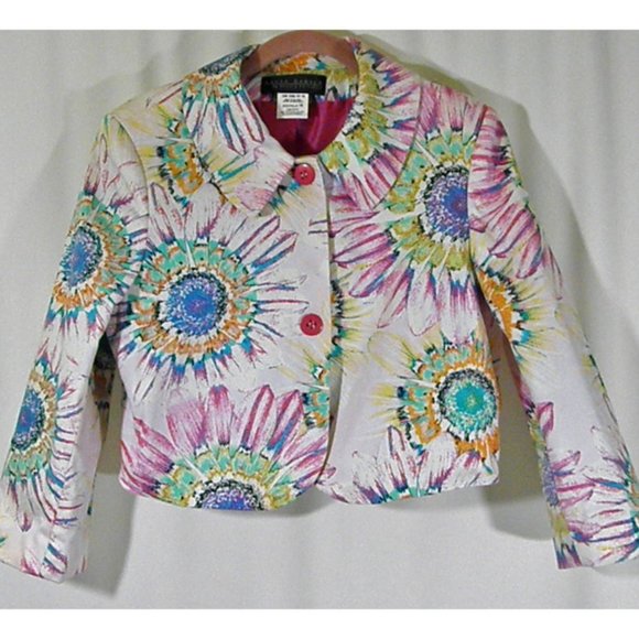 Harvé Bernard Vivacious Spring Blooming Floral Jacket - Picture 3 of 13